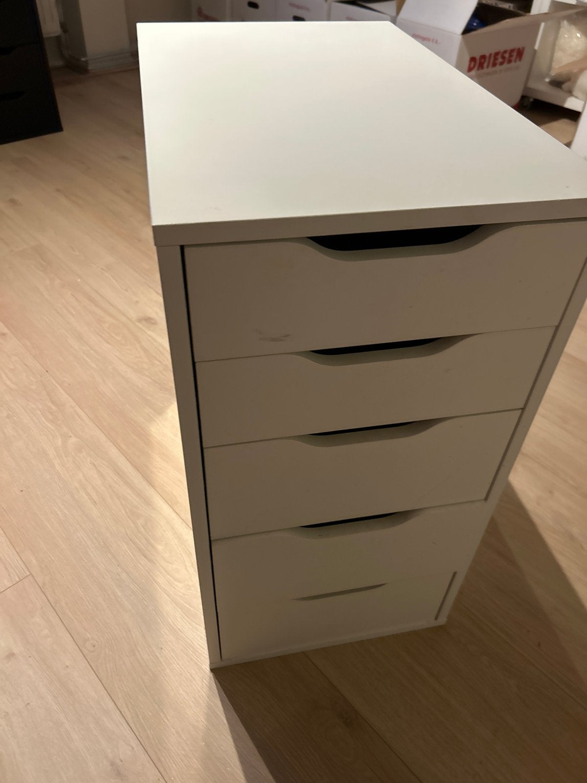 IKEA Alex ladeblok met 5 lades - Wit, Ophalen, Minder dan 50 cm, Gebruikt, 5 laden of meer
