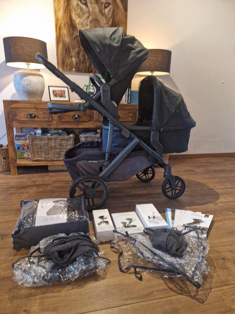 Kinderwagen UppaBaby Vista V2 zwart (compleet!), Kinderen en Baby's, Kinderwagens en Combinaties, Zo goed als nieuw, Combiwagen