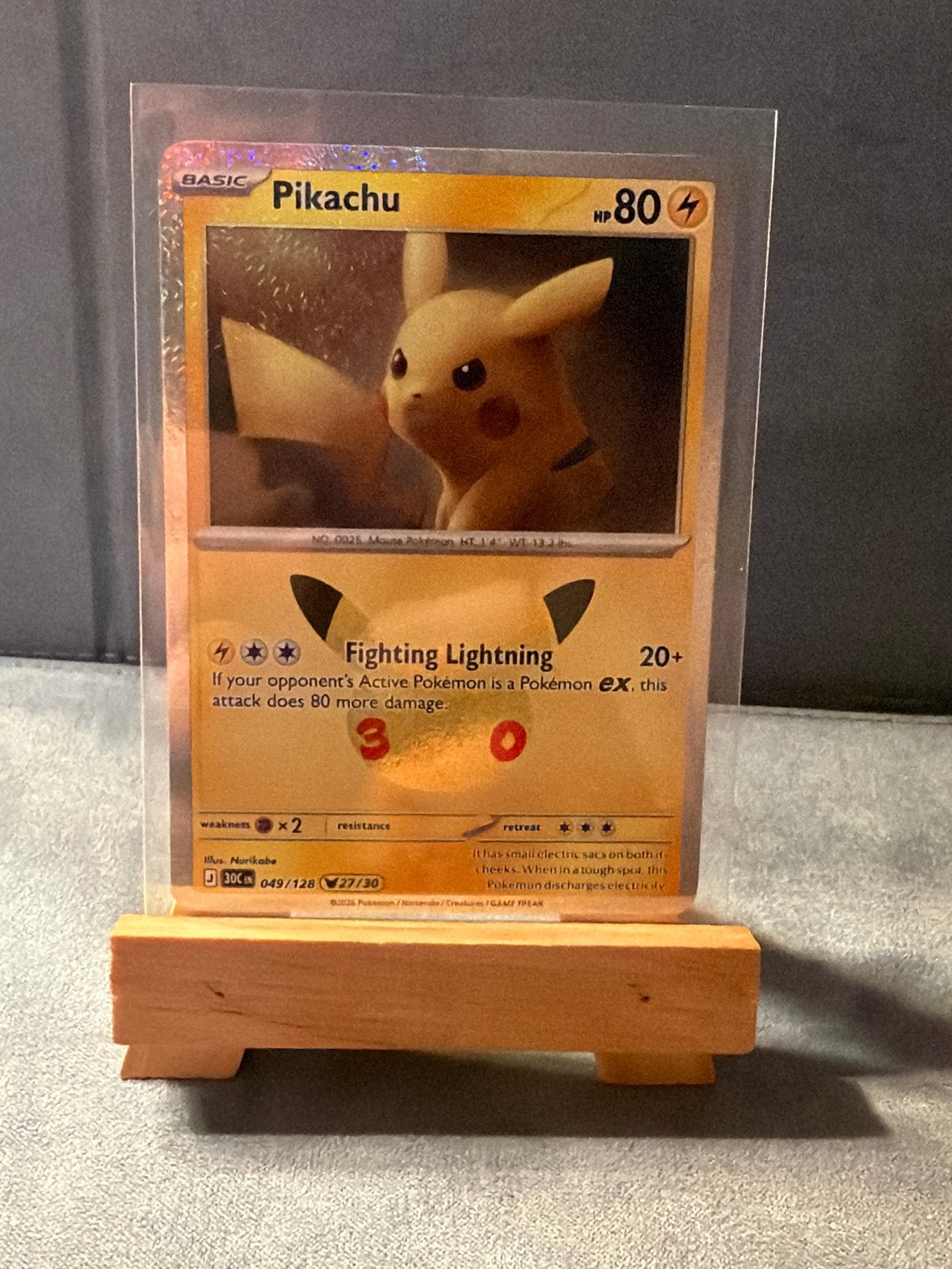 Pikachu Pokémon Kaart 049/128 - Zo goed als nieuw, Ophalen of Verzenden, Zo goed als nieuw, Losse kaart