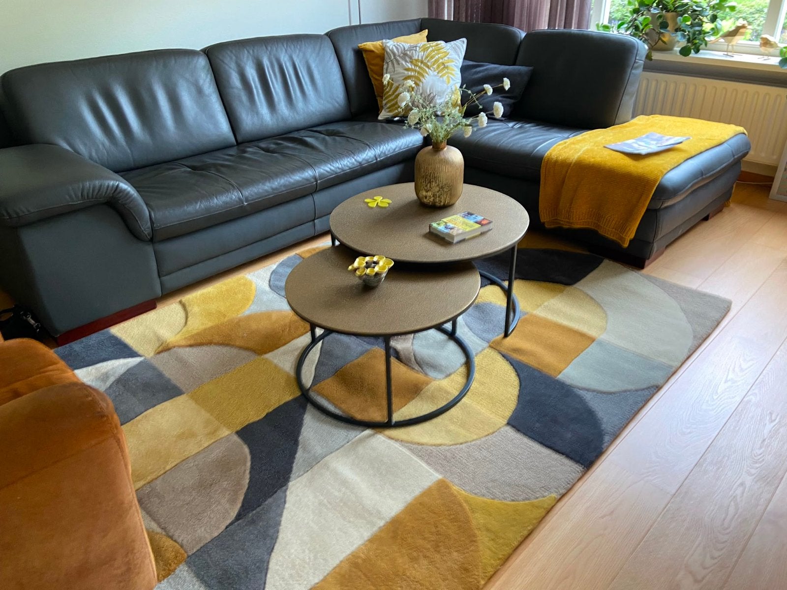 Modern Vloerkleed Geel/Grijs 230x160 uit 2024, Ophalen, Geel, 150 tot 200 cm, 200 cm of meer