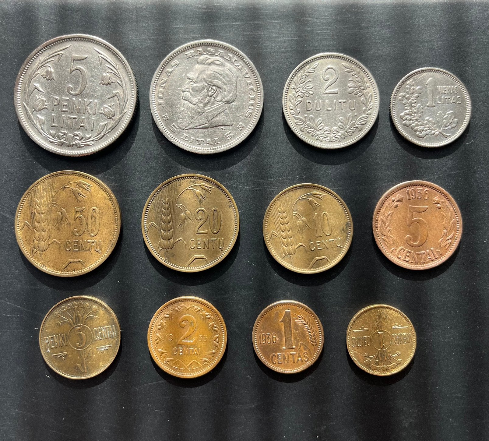 Lithuania 1925-1936 munten, Ophalen of Verzenden, Overige landen, Setje, Zilver