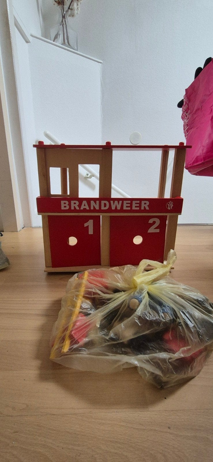 Houten Brandweerkazerne met Accessoires, Ophalen of Verzenden, Gebruikt, Overige typen