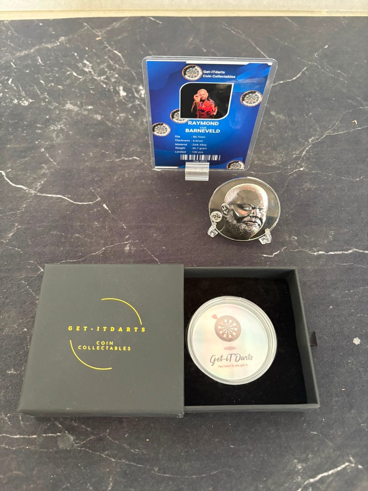Get-It Darts Coin Collectable Raymond van Barneveld, Ophalen of Verzenden, Nieuw