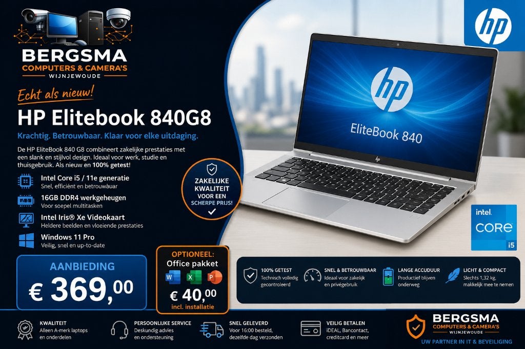 HP 840G8 Elitebook, Computers en Software, Windows Laptops, Zo goed als nieuw, 14 inch, SSD, 2 tot 3 Ghz, 16 GB, Qwerty, Ophalen of Verzenden