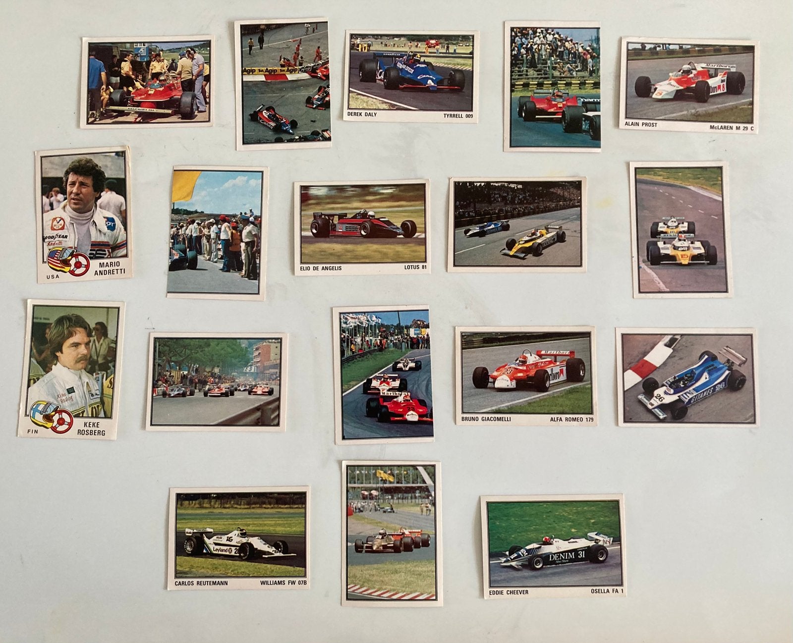 39 Formule 1 plaatjes, Hobby en Vrije tijd, Stickers en Plaatjes, Ophalen of Verzenden, Gebruikt, Meerdere plaatjes