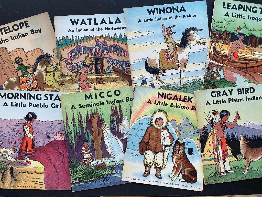 8 boeken over kinderen van indianen- en Eskimo's (1935), Ophalen of Verzenden