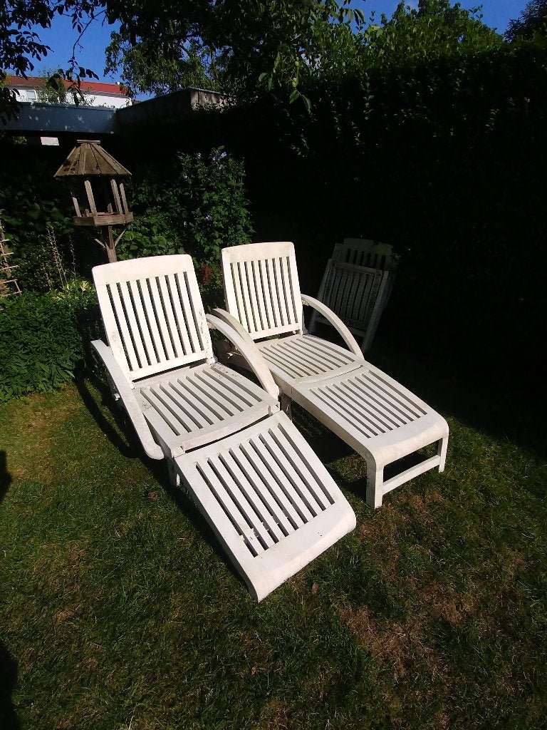 Loungestoel, Tuin en Terras, Tuinstoelen, Ophalen, Gebruikt, Kunststof, Verstelbaar