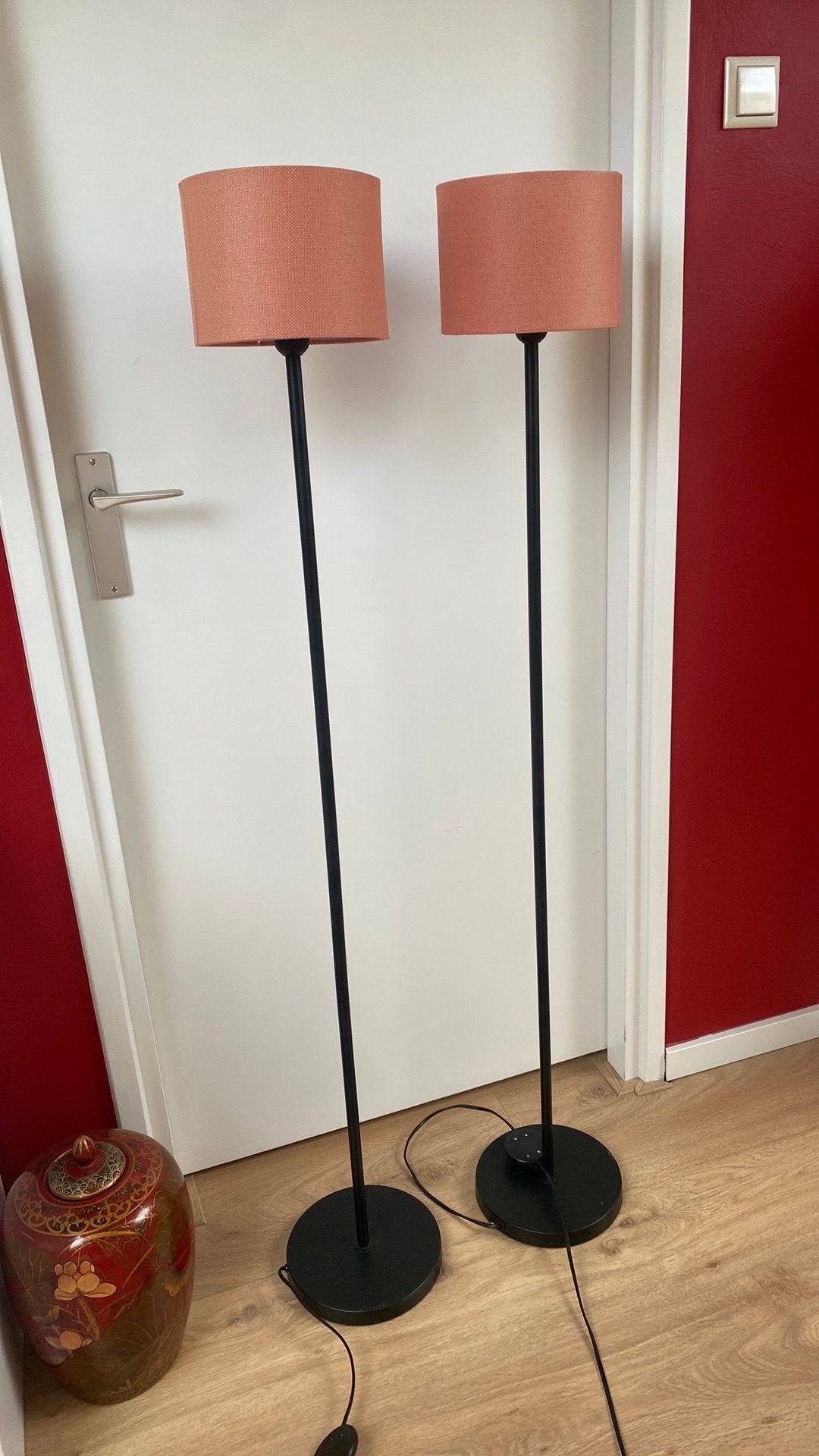 2 Vloerlampen met div gekleurde kapoen, Ophalen of Verzenden, Zo goed als nieuw, 150 tot 200 cm