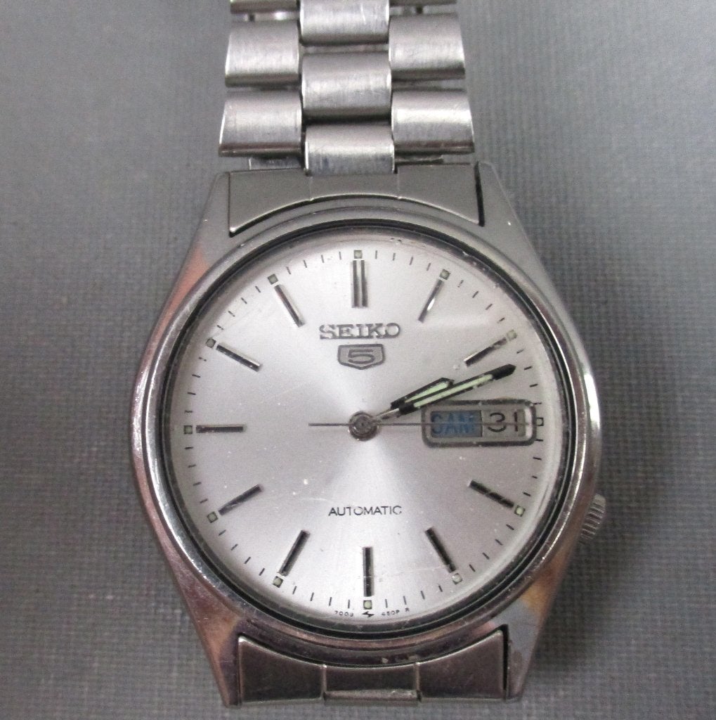 Seiko automatic herenhorloge nummer OD3586, Gebruikt, Staal, Polshorloge, Ophalen of Verzenden