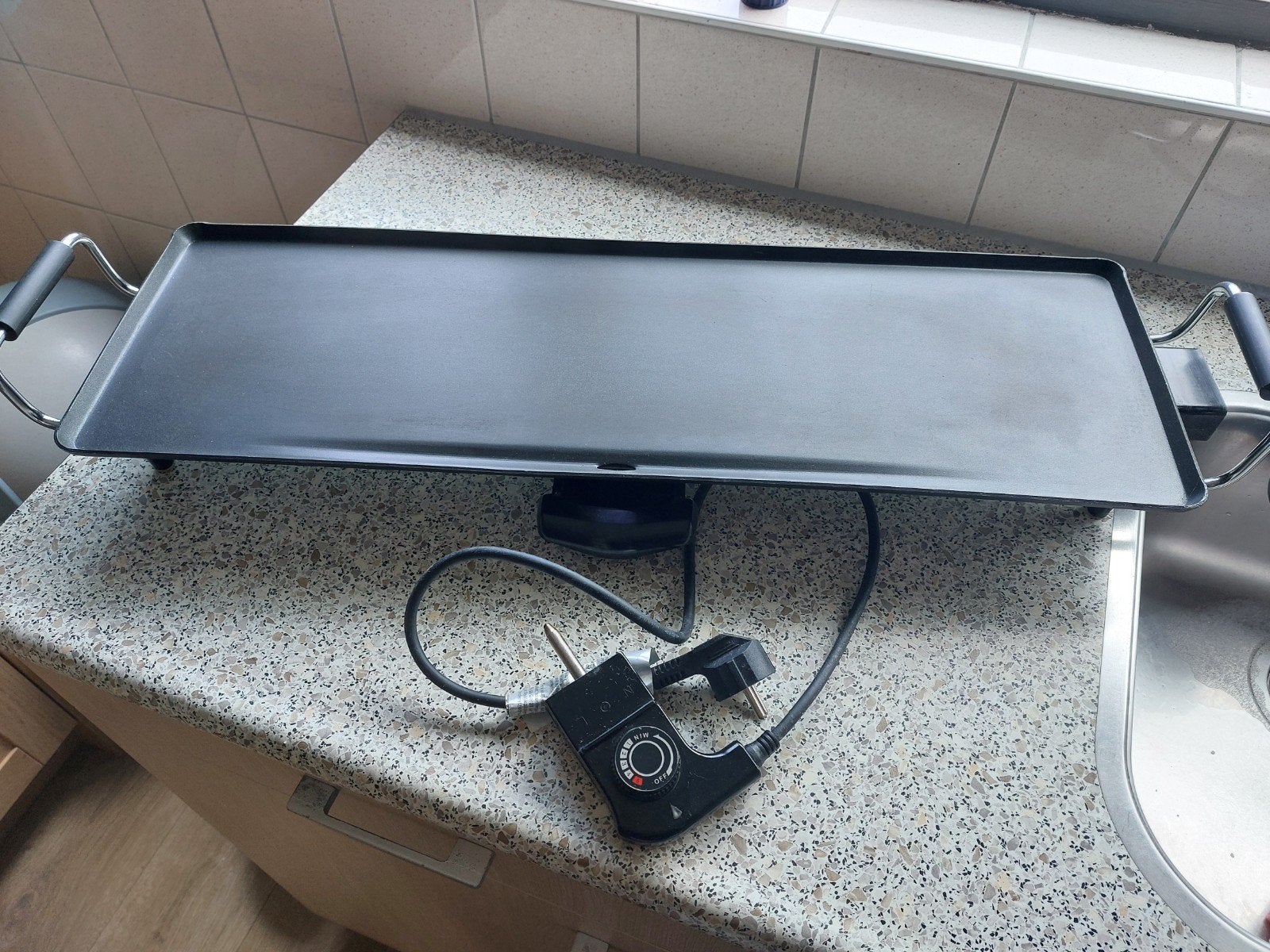 Grote elektrische grillplaat / bakplaat, Ophalen, Gebruikt, Tafelgrill