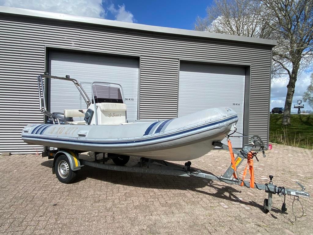 AB RIB Rubberboot 40 PK met kanteltrailer, Overige merken, Gebruikt, Ophalen of Verzenden, Benzine