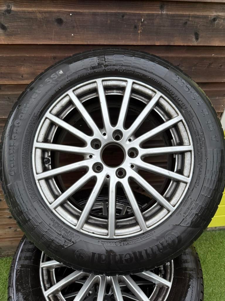 4x Originele Mercedes velgen met banden 225/55 R16, Auto-onderdelen, Banden en Velgen, Ophalen, Gebruikt, 16 inch, Banden en Velgen
