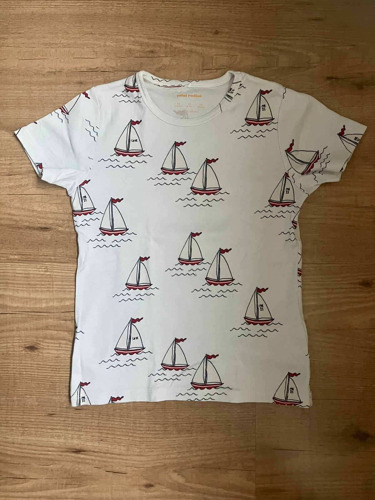 Mini Rodini Shirt zomer maat 128-134, Ophalen of Verzenden, Gebruikt, Jongen of Meisje, Shirt of Longsleeve