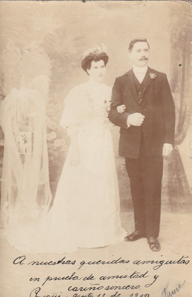 fotokaart  -   koppel   - van 1909, Verzenden, Voor 1940