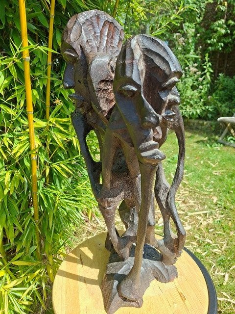 makonde shetani beeld, Hout, Gesneden, Afrika, 60 cm
