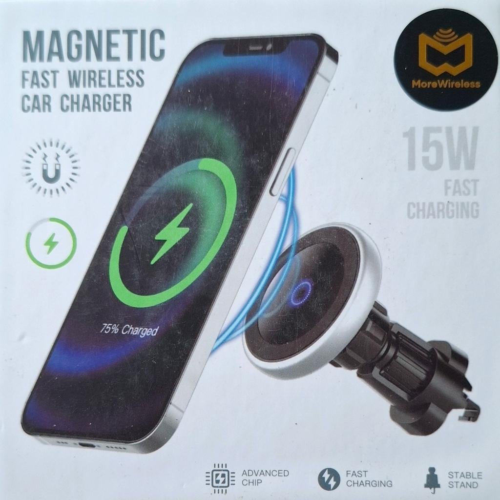 Magnetic Fast Wireless Car Charger 15W, Telecommunicatie, Autoladers, Ophalen of Verzenden