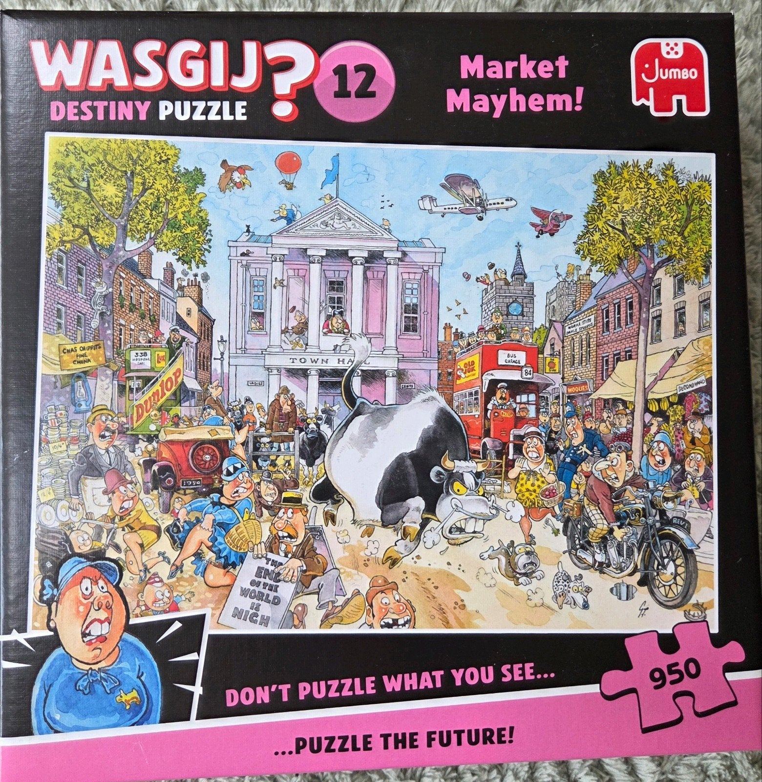 Wasgij? Destiny 12: Market Mayhem! 950 stukjes, Ophalen of Verzenden, 500 t/m 1500 stukjes, Gebruikt, Legpuzzel