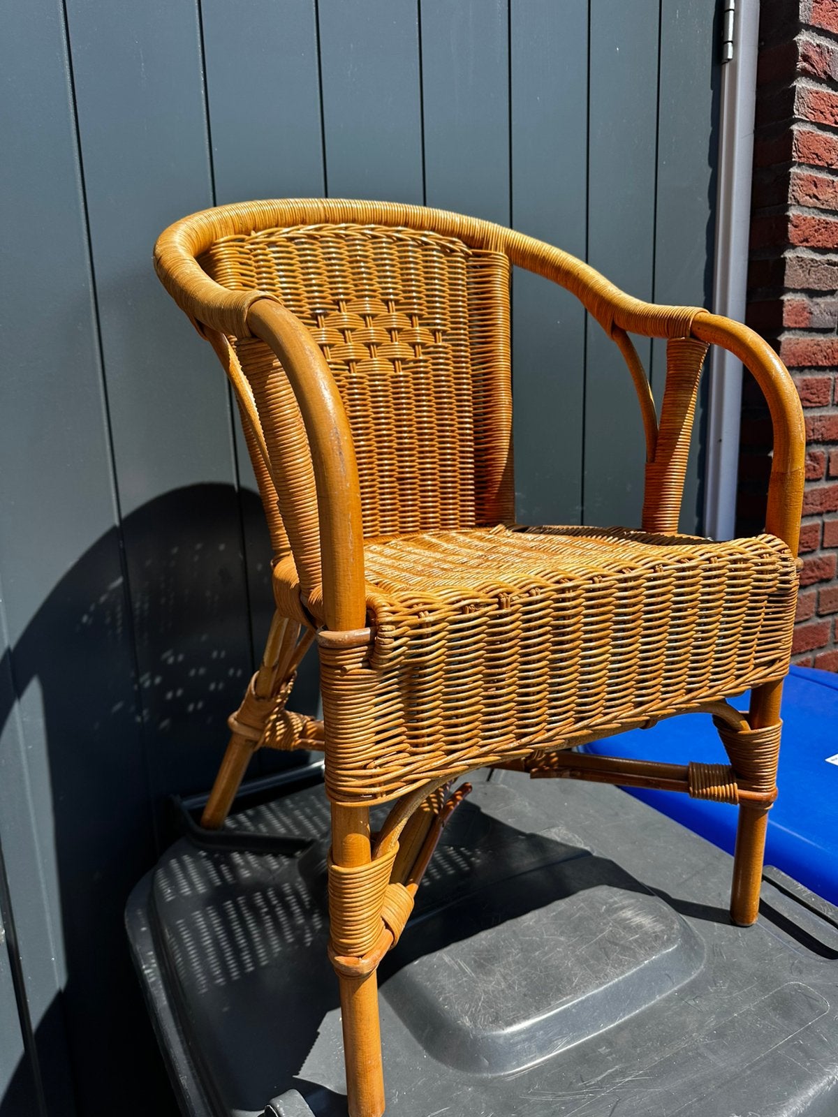 Rotan stoel kind, Ophalen, Zo goed als nieuw, Rotan, Stapelbaar