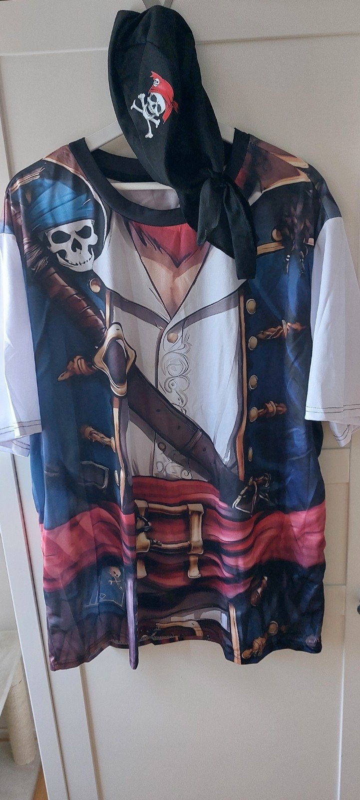 Halloween Piraten T-shirt met Bandana - Maat XXXL, Kleding | Heren, Overige maten, Ophalen of Verzenden, Halloween, Kleding