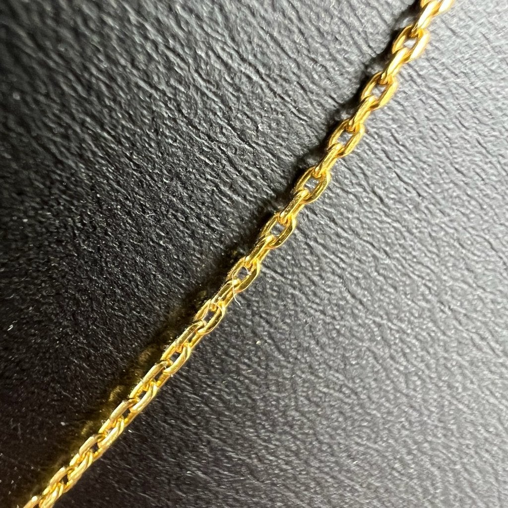 Gouden Ketting | 21k |4,56g |hanger ohm teken|45,5cm| 418028, Ophalen of Verzenden, Goud, Goud, Met hanger