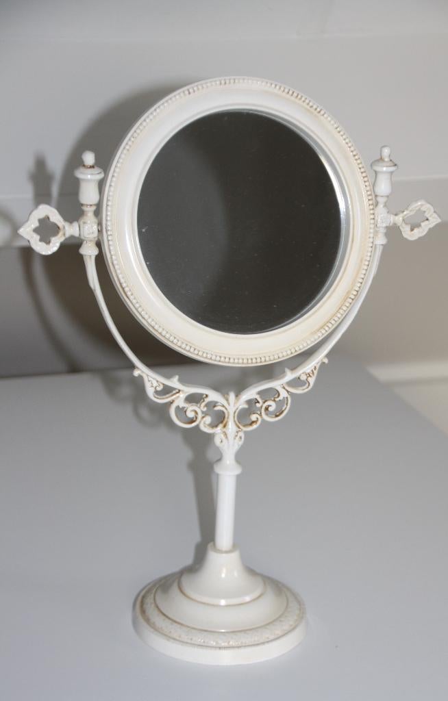 NIEUW spiegel staande klassiek landelijk make-up brocante, Minder dan 50 cm, Rond, Nieuw, Ophalen of Verzenden