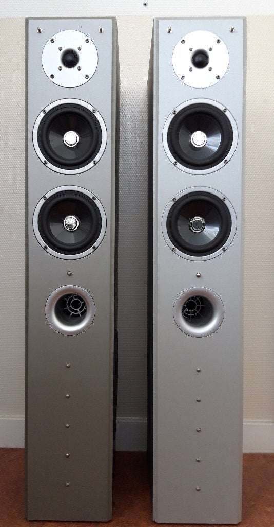 Luidsprekerzuilen 2 x 100 Watt, Vloerstaande luidspreker, Zo goed als nieuw, 60 tot 120 watt, Basreflex