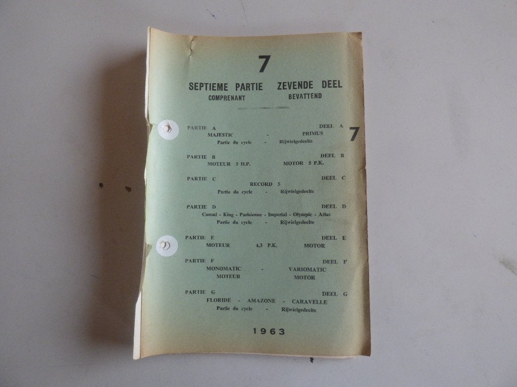 FLANDRIA DEEL 7 ONDERDELENLIJST 1963, Ophalen of Verzenden, Gebruikt