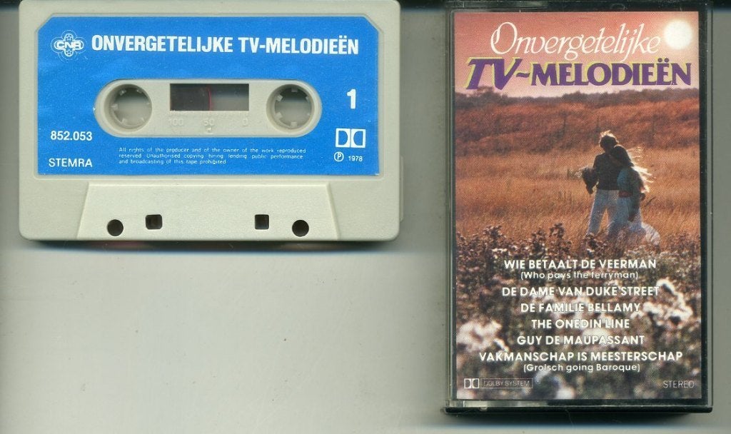 Onvergetelijke TV-Melodieën 6 nrs cassettes 1978 ZGAN, Filmmuziek en Soundtracks, 1 bandje, Ophalen of Verzenden, Zo goed als nieuw