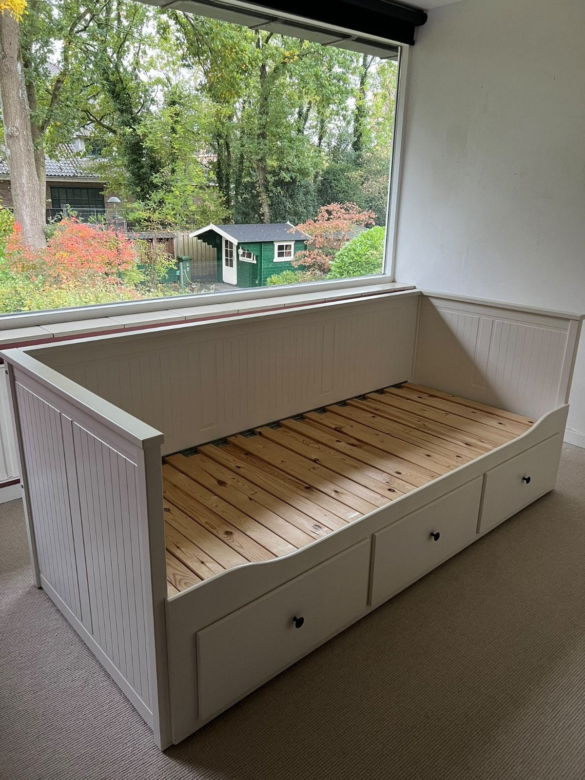 Ikea Hemnes Uitschuifbed - Goede Staat, Ophalen, Wit, Tweepersoons, 80 cm