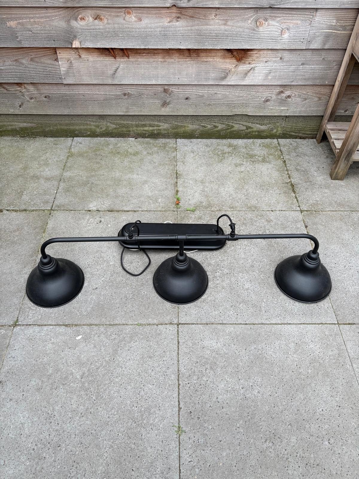 Zwarte plafondlamp met 3 spots, industriële stijl, Overige merken, Gebruikt, Zwart, Industrieel