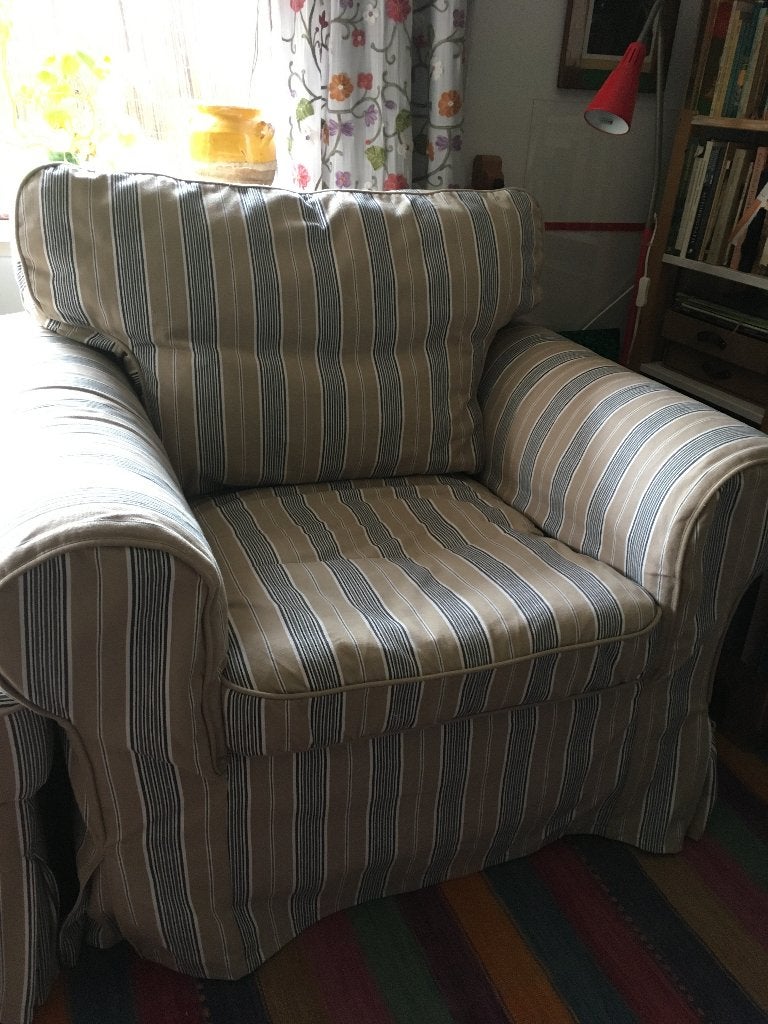 Ikea Ektorp zachte luie stoel fauteuil, Ophalen, Zo goed als nieuw, 75 tot 100 cm, Stof