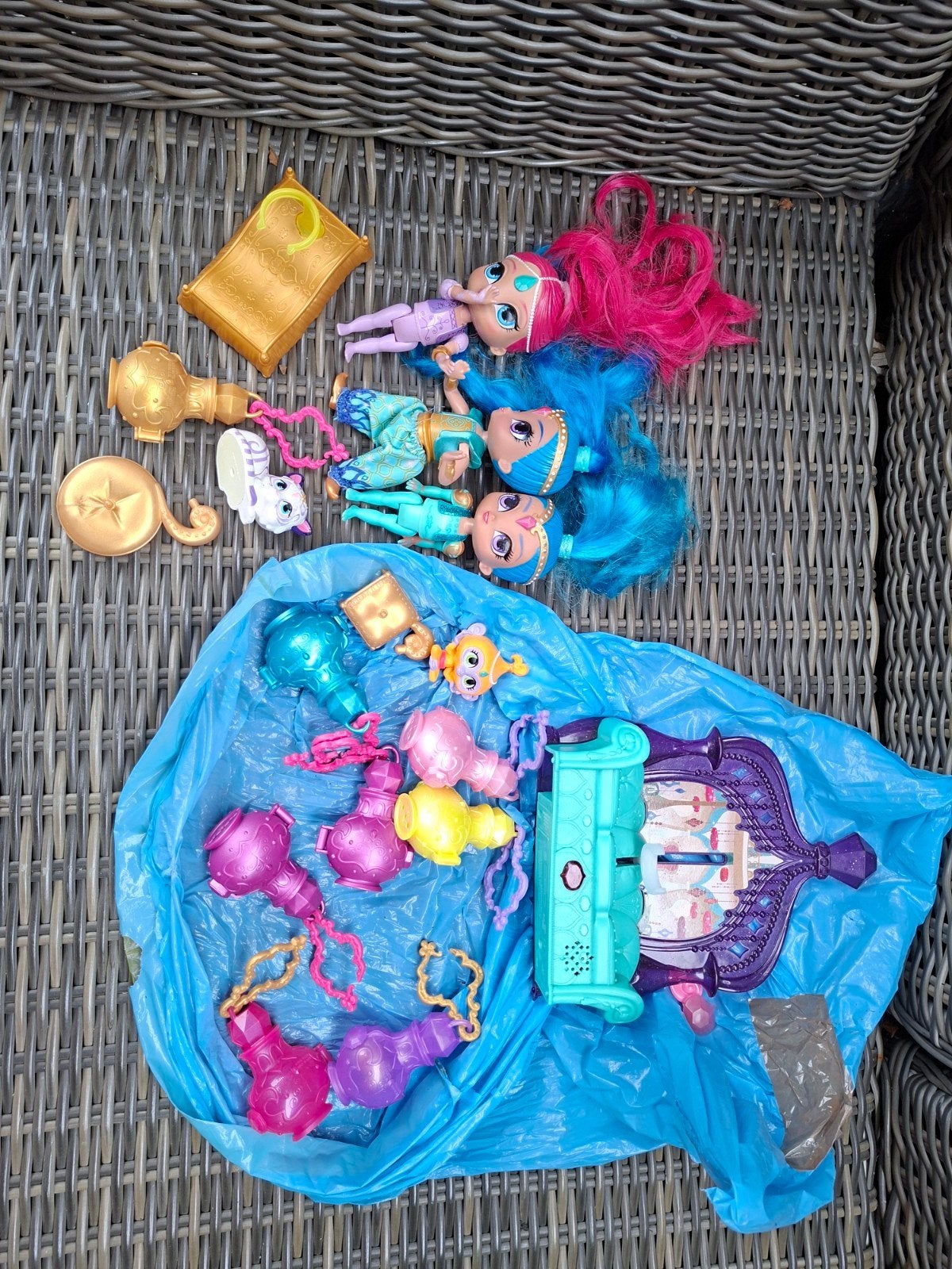 Shimmer en Shine speelset met poppetjes en accessoires, Ophalen of Verzenden, Gebruikt, Meisje