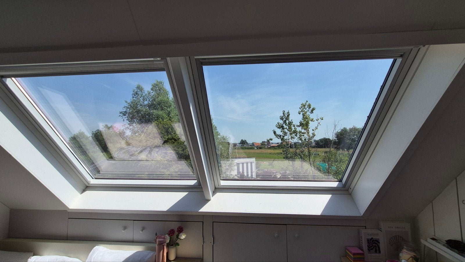 2 Velux dakramen GGL UK08 met gootstukken, Gebruikt, 120 tot 160 cm, Ophalen of Verzenden, Dubbelglas