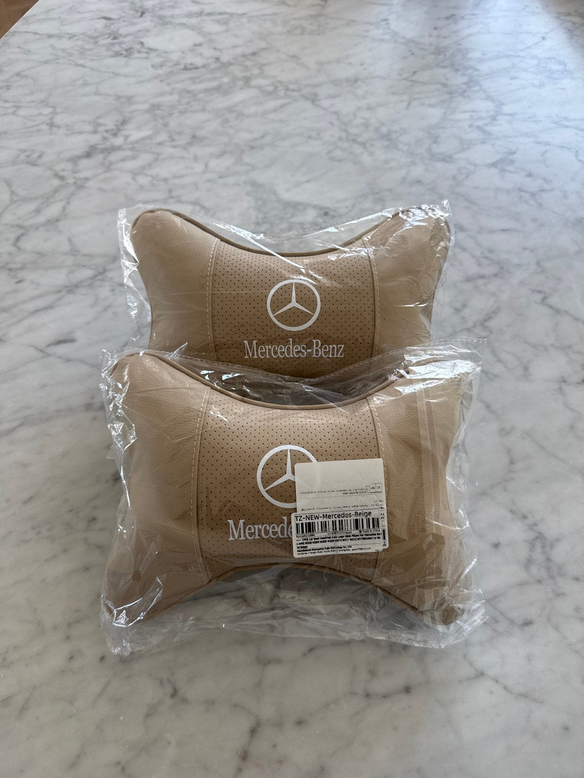 Mercedes-Benz Hoofdsteun Kussens - Beige (Set van 2), Ophalen of Verzenden, Nieuw