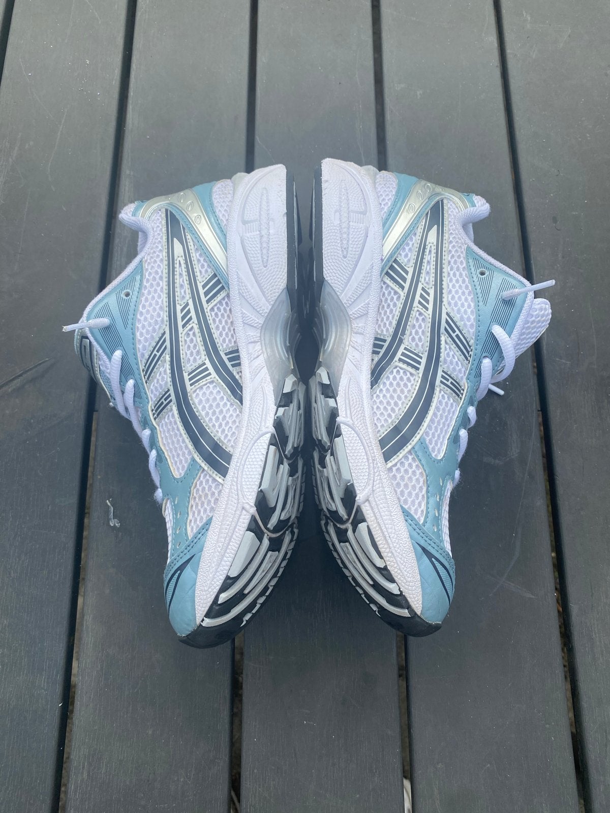 ASICS GEL-KAYANO 14 Sneakers - Lichtblauw/Wit, Verzenden, Zo goed als nieuw, Blauw, Sneakers of Gympen