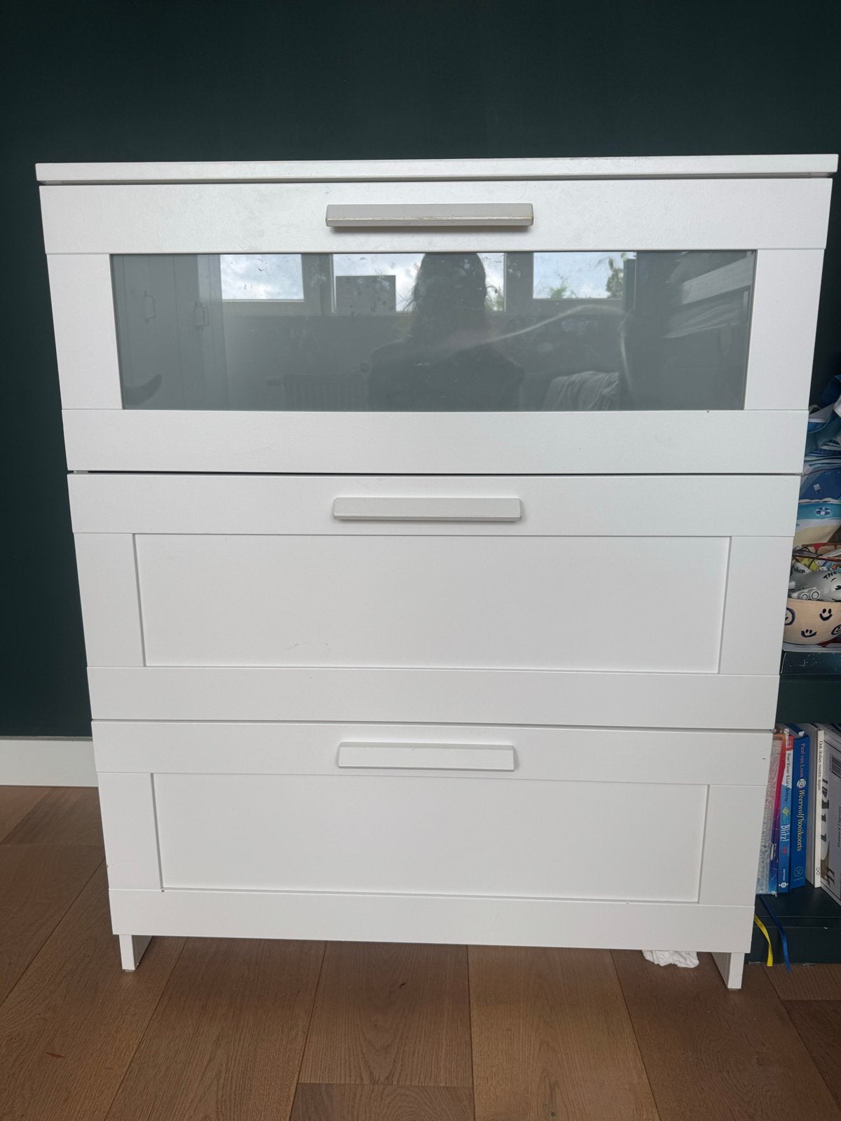 IKEA BRIMMES Ladekast met 3 lades - Wit, Huis en Inrichting, Kasten | Ladekasten, Ophalen, Gebruikt, 50 tot 100 cm, 3 of 4 laden