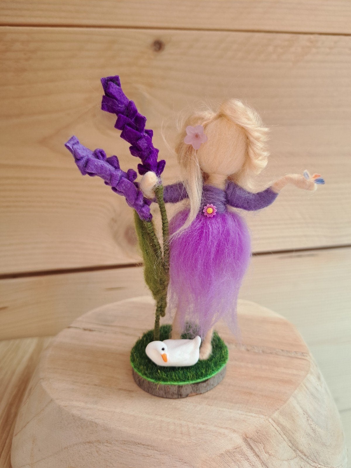 Seizoenstafel babykamer wolnaaldvilt lavendel meisje, Ophalen of Verzenden, Nieuw, Figuurtje(s)