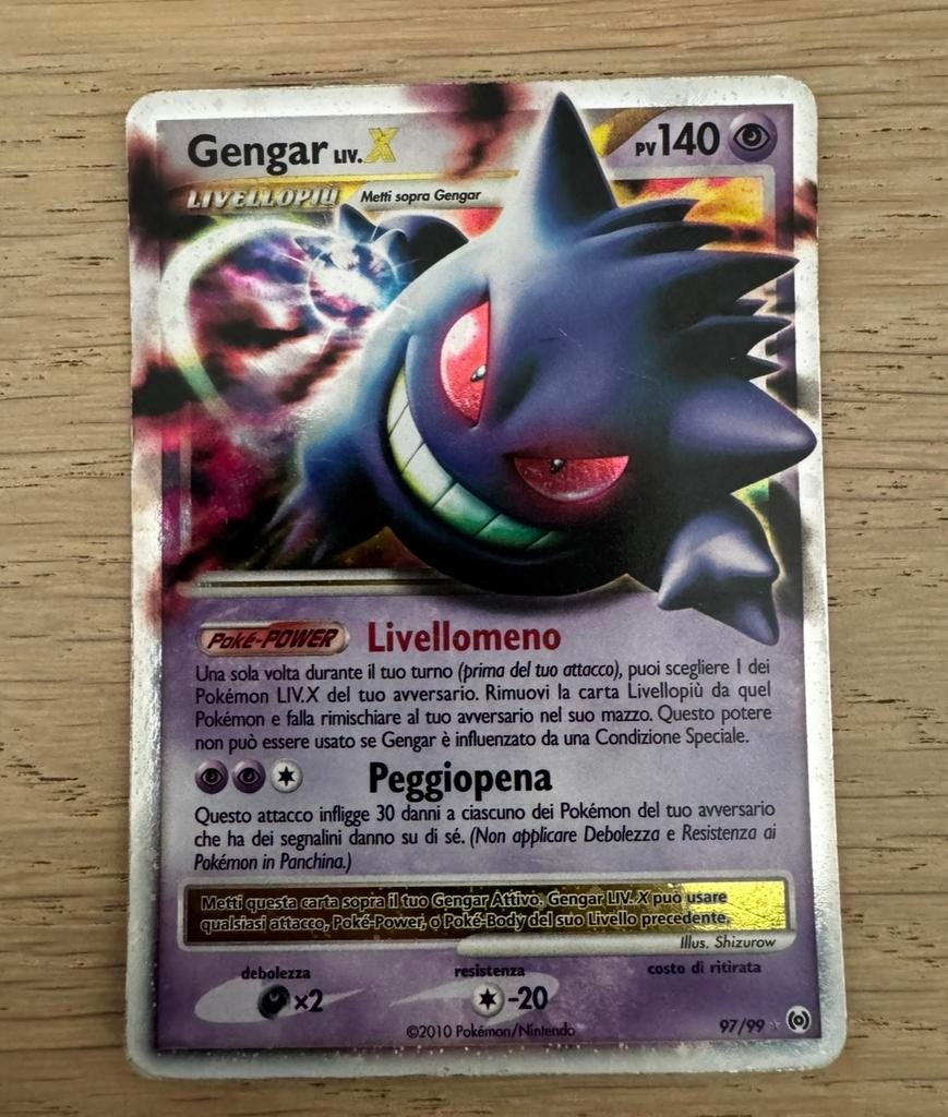 Gengar LV.X Arceus Pokémon Kaart - Zeldzaam, Ophalen of Verzenden, Gebruikt, Losse kaart, Foil