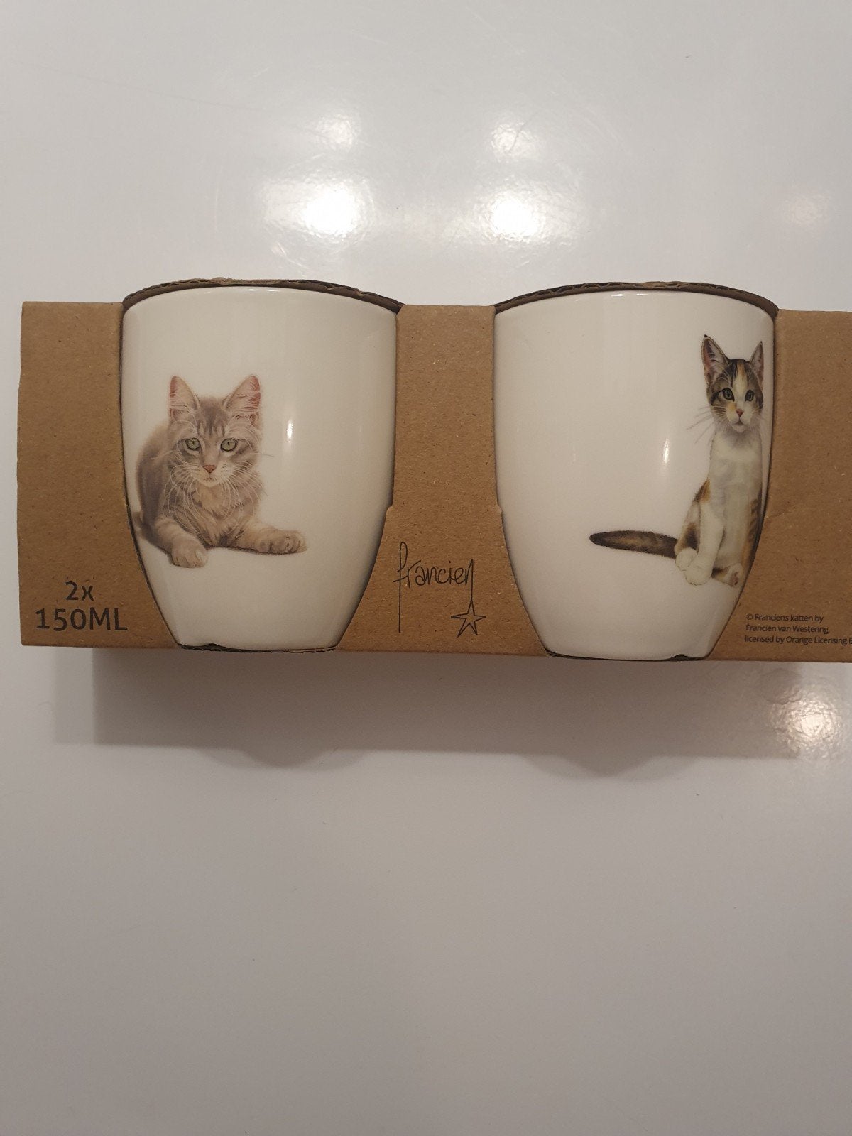 Set van 2 Francien van Westering kattenmokjes - 150ML, Keramiek, Nieuw, Ophalen of Verzenden, Overige stijlen
