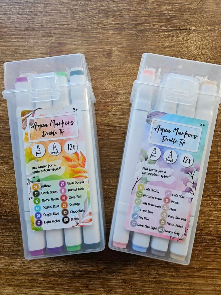 Aqua Markers Dubbele Punt - 2x12 Stuks, Ophalen of Verzenden, Zo goed als nieuw, Potlood of Stift