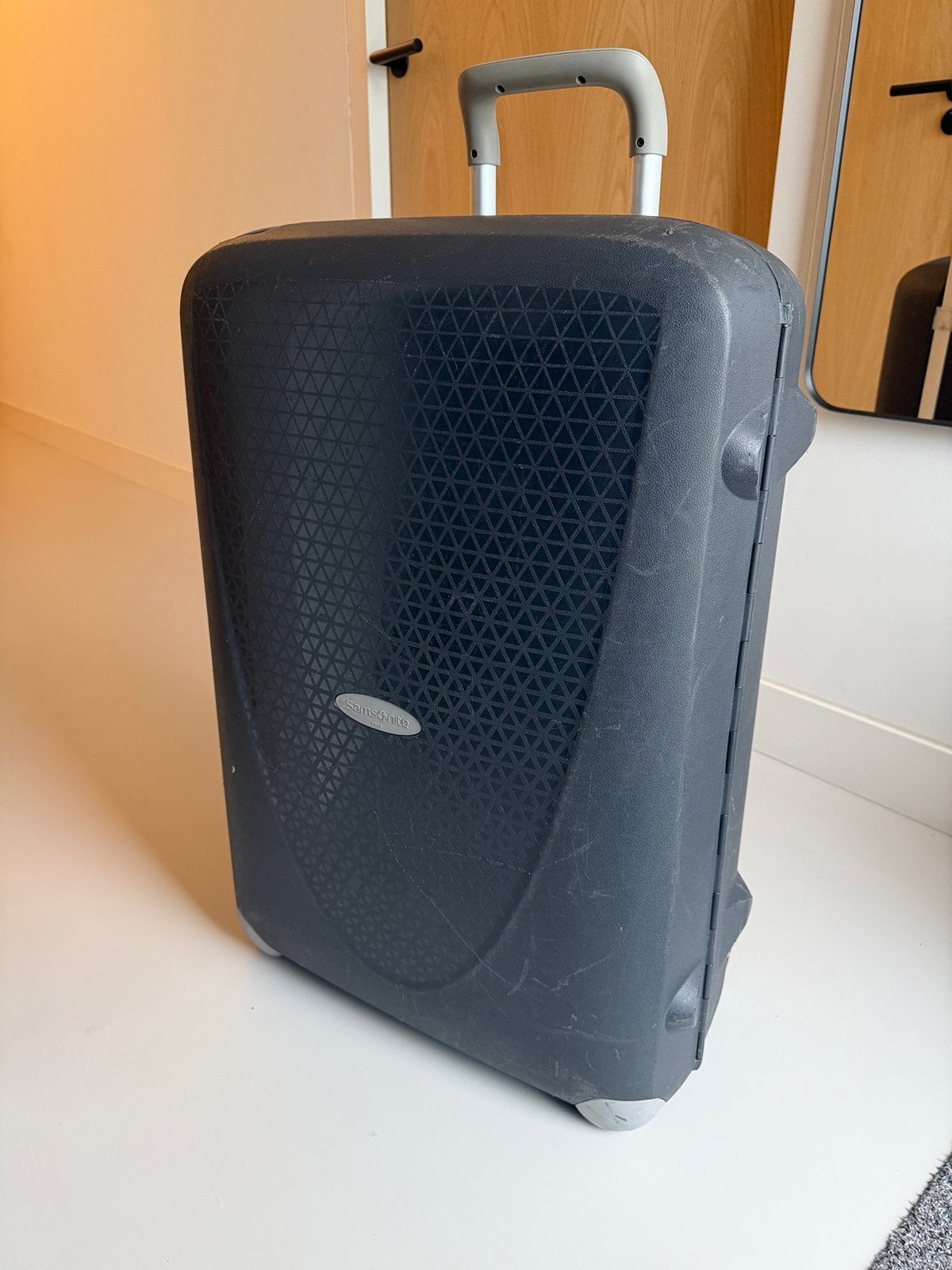 Samsonite Oyster hardcase koffer met wieltjes blauw grijs, Sieraden, Tassen en Uiterlijk, Koffers, Gebruikt, Hard kunststof, 70 cm of meer