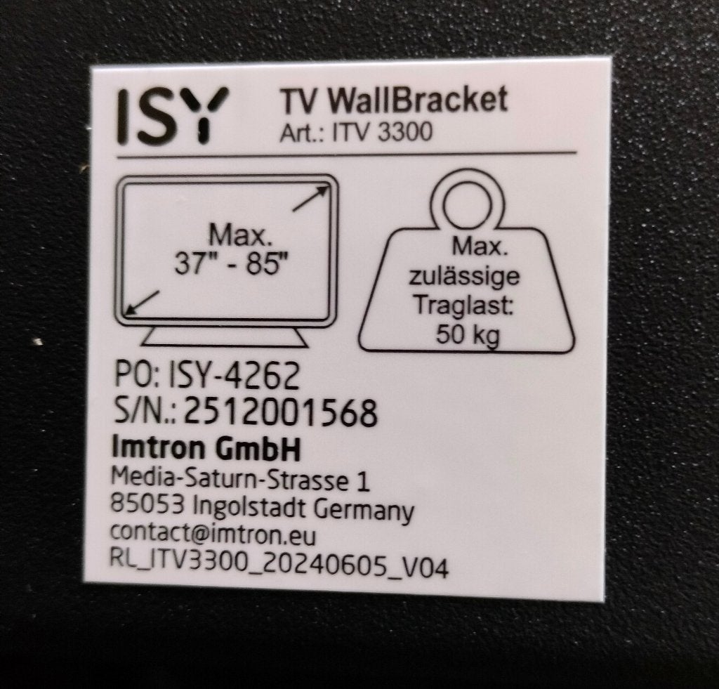 TV Wall Bracket (Muurbeugel), Ophalen, Gebruikt