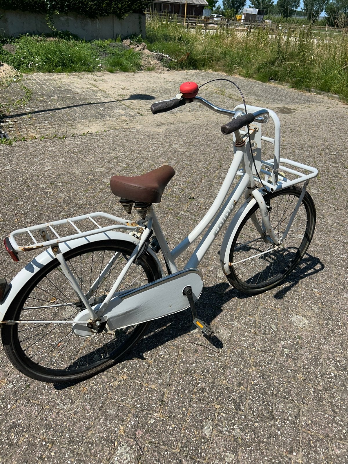 Spirit transportfiets dames, wit, met voordrager, Terugtraprem, Gebruikt, 50 tot 53 cm, Ophalen