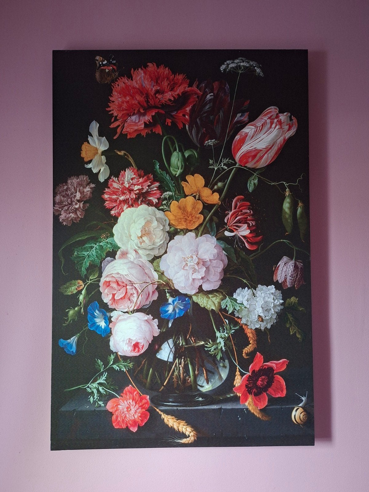 canvas bloemen 75x115cm, Ophalen