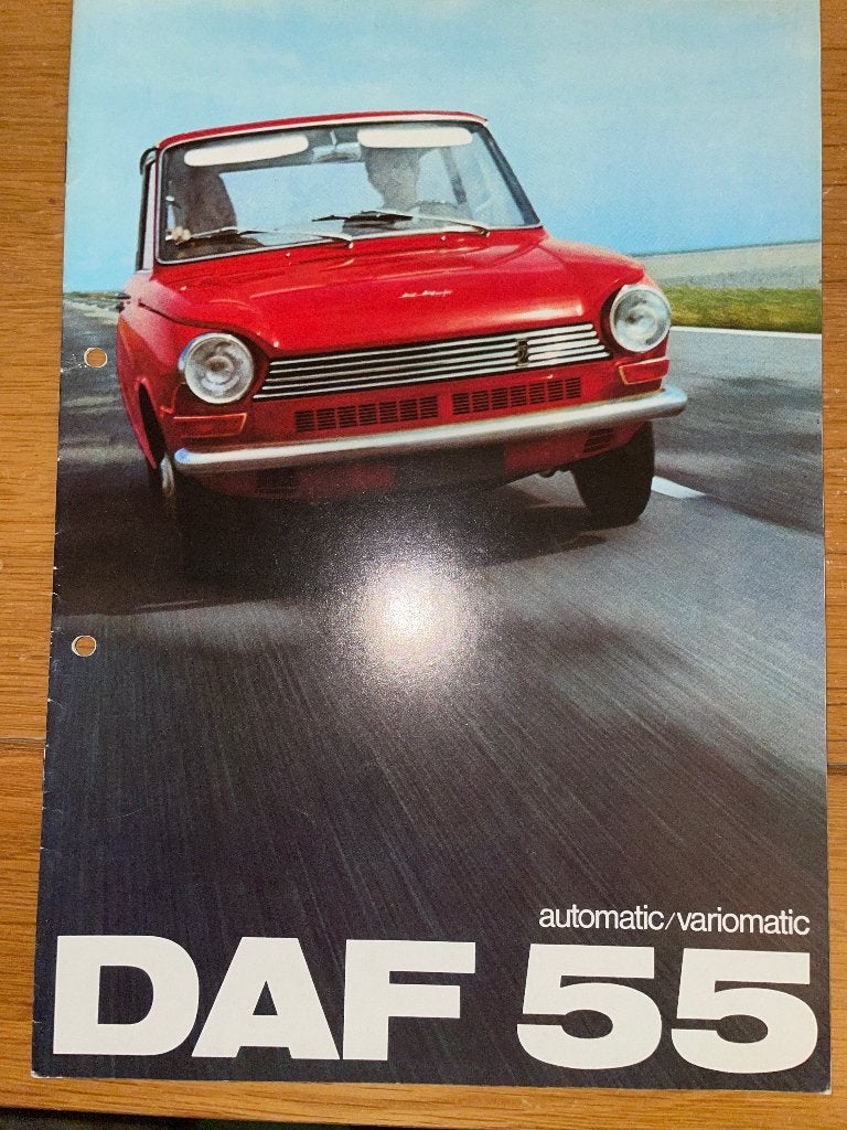 DAF 55 Sedan variomatic brochure folder 1968 1969 Grooters, Ophalen of Verzenden, Zo goed als nieuw, Overige merken