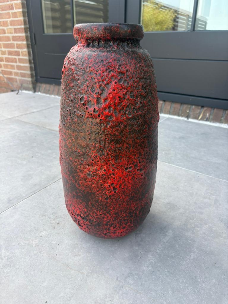 Vintage vaas West Germany Fat Lava, Huis en Inrichting, Woonaccessoires | Vazen, Zo goed als nieuw, Rood, Ophalen