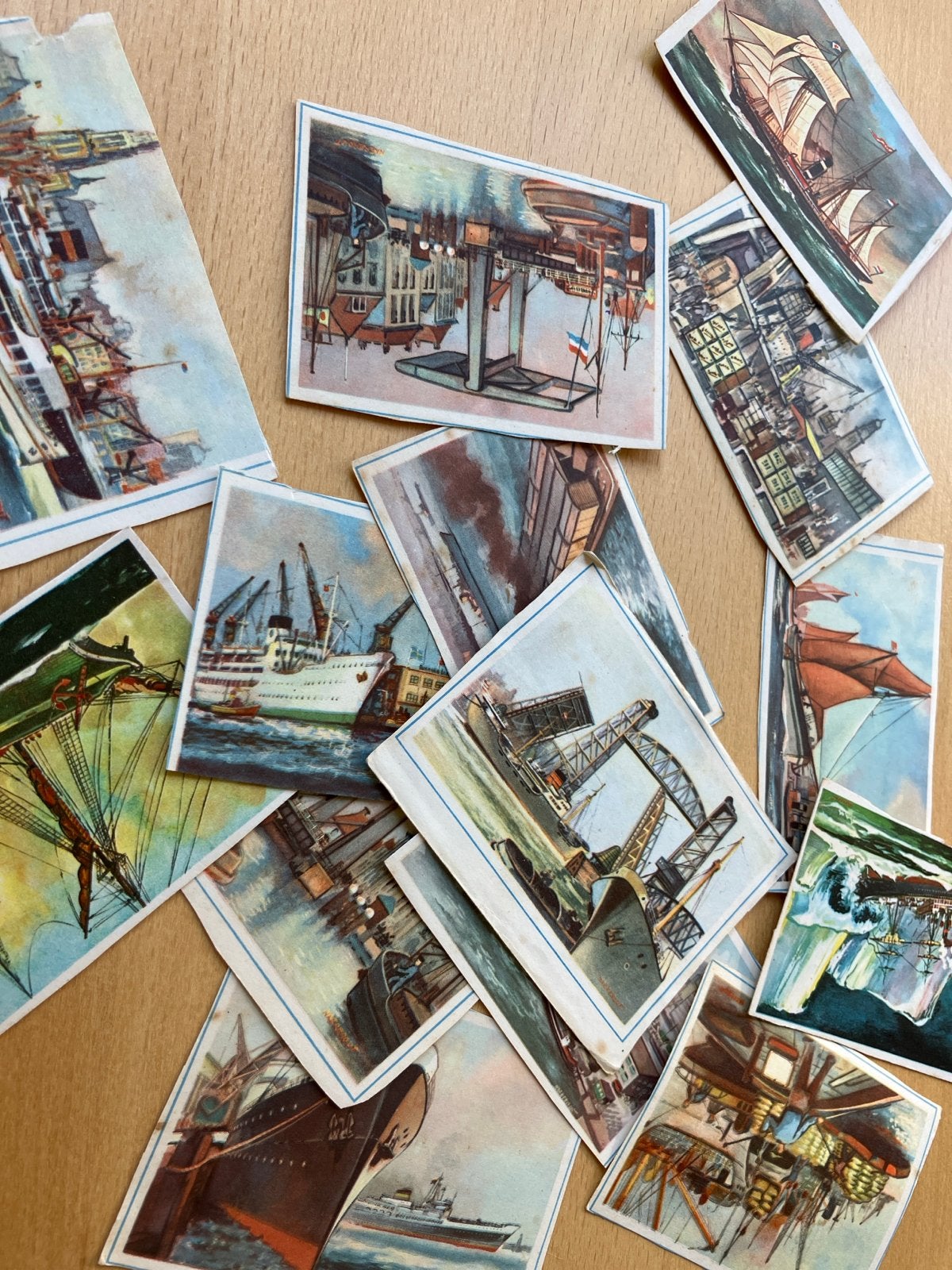 16 vintage plaatjes Captain Grant Shag van schepen en havens, Ophalen, Gebruikt, Meerdere plaatjes