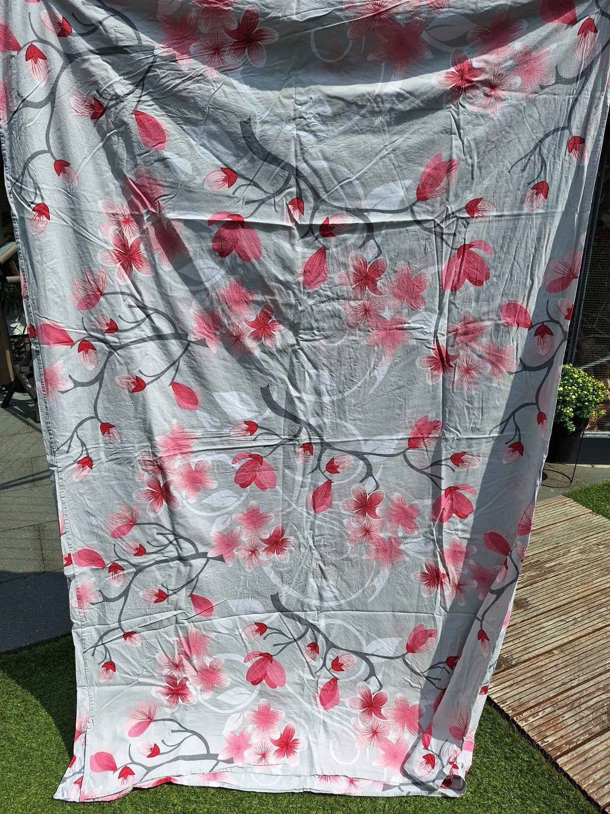 2 x Dekbedovertrek met bloemenprint - eenpersoons, Ophalen of Verzenden, Gebruikt, Eenpersoons, Dekbedovertrek