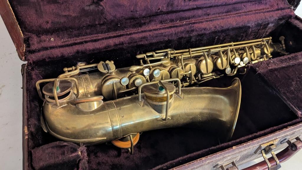 Vintage "Martin Handcraft" altsaxofoon met Koffer., Muziek en Instrumenten, Ophalen of Verzenden, Gebruikt, Alt, Met koffer