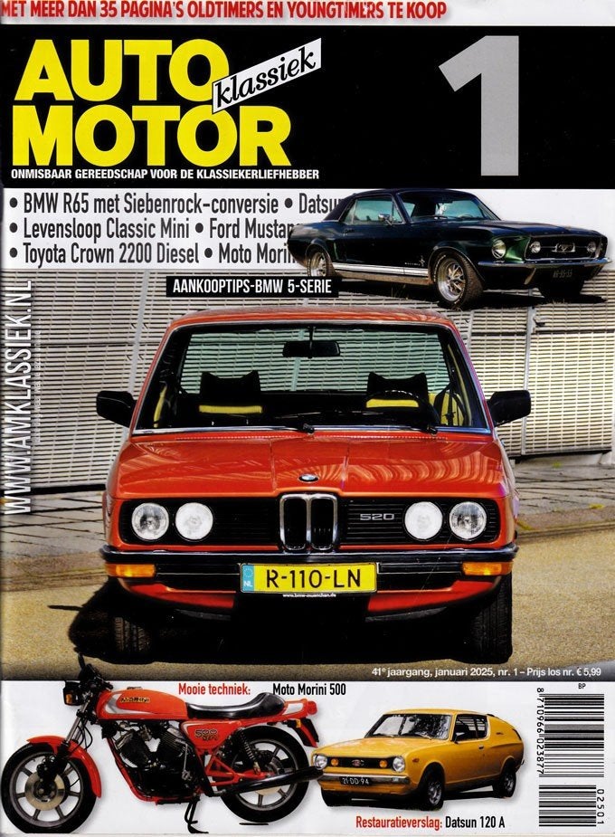 AMK 1 2025 : BMW 5 E12 - Ford Mustang - Datsun 120A Coupe, Ophalen of Verzenden, Gelezen, Algemeen